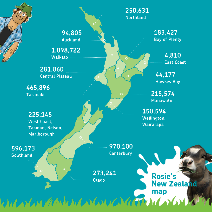 Rosies New Zealand Cows Map 2021
