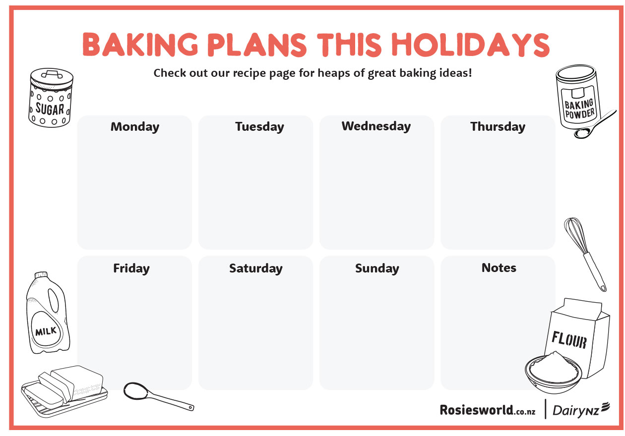 Baking Weekly Planner Image 1260X880